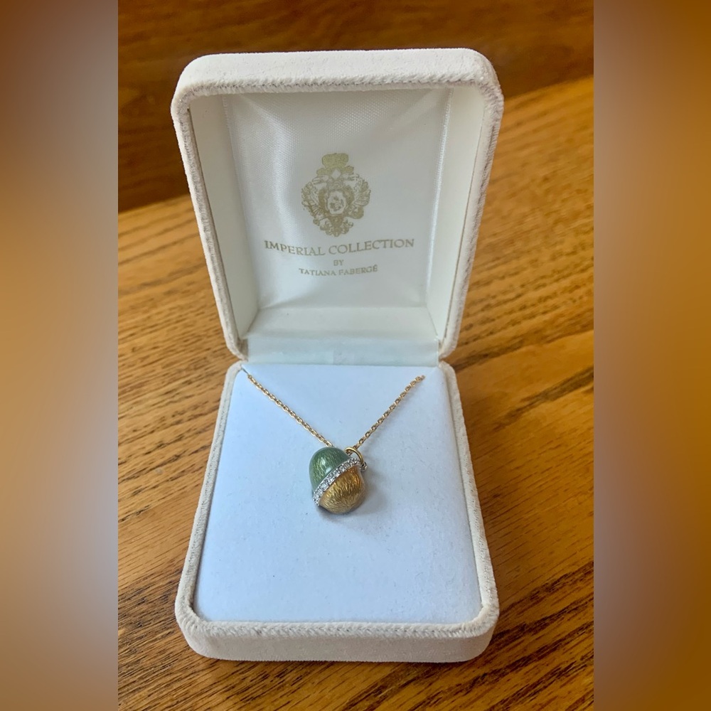 Tatiana Faberge Imperial Collection Enamel Egg/Pendant Necklace
